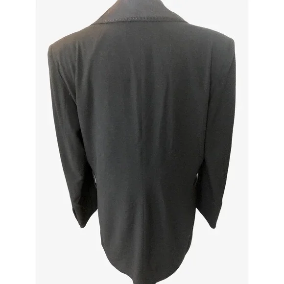 Vintage St John Griffith‎ Gray Black Wool Pocket Blazer Jacket Longline 8 NWT - Picture 6 of 15